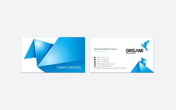 Origami Business card photoshop resource collected by psd-dude.com from Behance Network