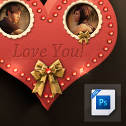 3D Heart Photo <span class='searchHighlight'>Frame</span> PSD Layered Tutorial psd-dude.com Resources