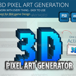 3D <span class='searchHighlight'>Pixel</span> Art Photoshop Generator psd-dude.com Resources