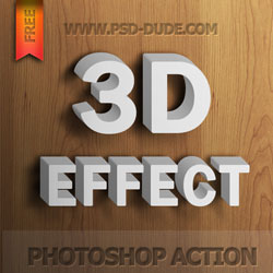 Free <span class='searchHighlight'>3D</span> Text Photoshop Action psd-dude.com Resources