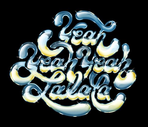 Glossy letterings by  photoshop resource collected by psd-dude.com from Behance Network