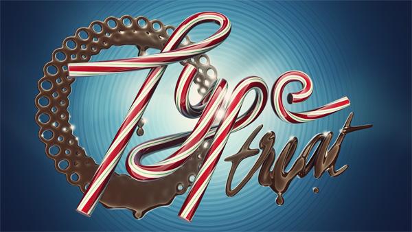 Type Treat by Alex Beltechi; photoshop resource collected by psd-dude.com from Behance Network