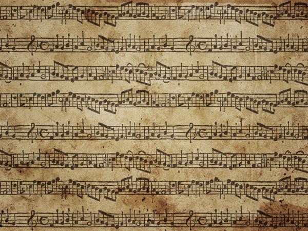 Music notes old paper texture