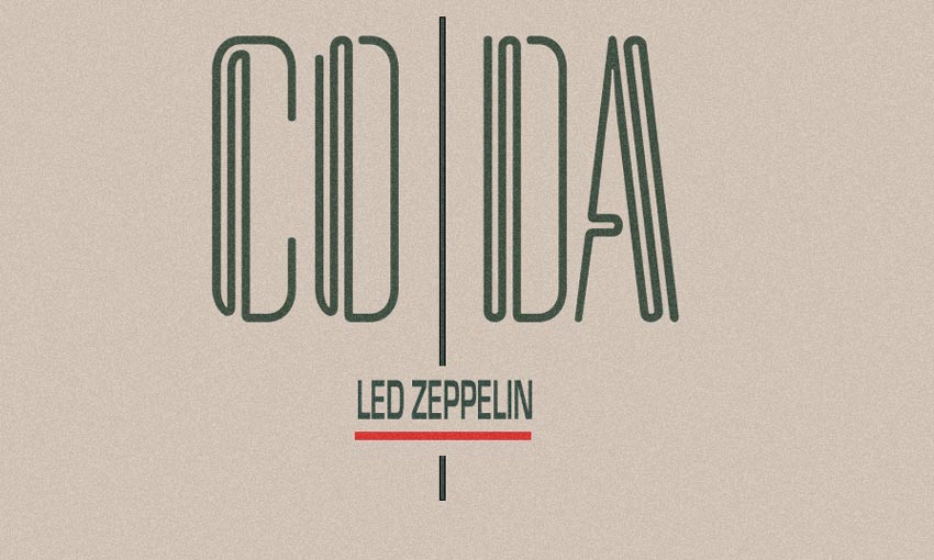 80s Neon Font Led Zeppelin Coda Album Cover