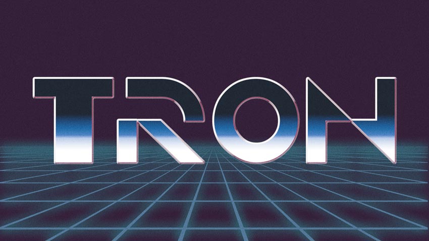 TRON 1982 Text Effect