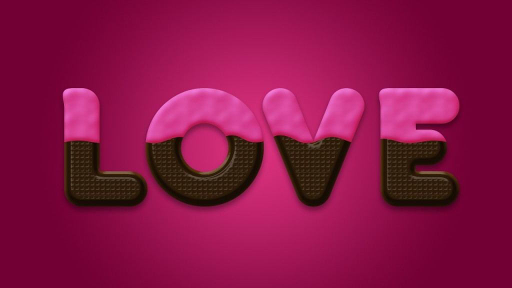 Love Chocolate Text in Photoshop for Valentine Day