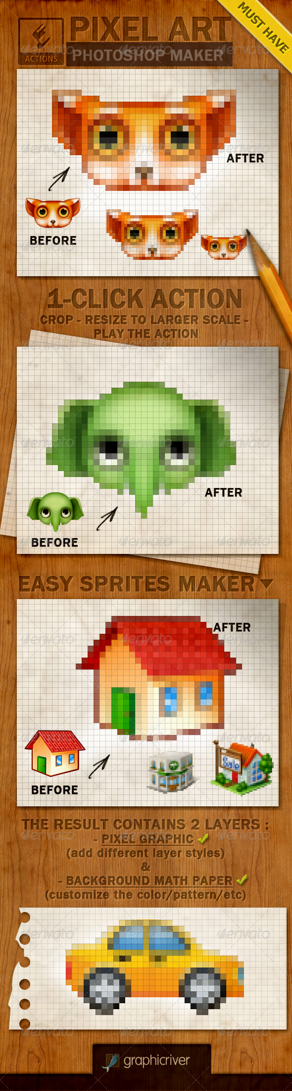 Pixel Art Creator Photoshop Action