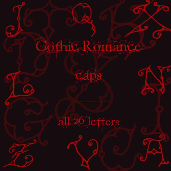 Gothic Romance caps by rL-Brushes photoshop resource collected by psd-dude.com from deviantart