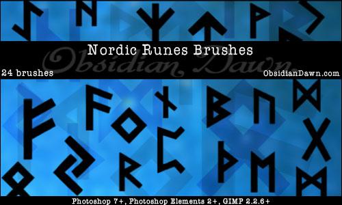 Nordic Runes Photoshop Brushes by redheadstock photoshop resource collected by psd-dude.com from deviantart