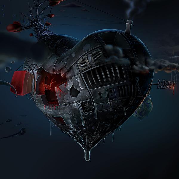 Metal Heart by David Fuhrer; photoshop resource collected by psd-dude.com from Behance Network