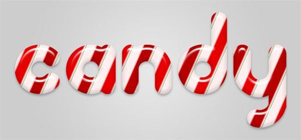 Photoshop candy cane text effect