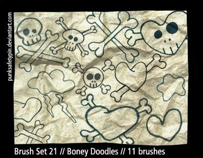 Brush
Set 21  Boney Doodles by punksafetypin photoshop resource collected by psd-dude.com from deviantart