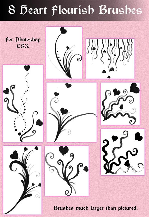 Heart
Flourish Brushes for CS3 by Torpedo-Design photoshop resource collected by psd-dude.com from deviantart