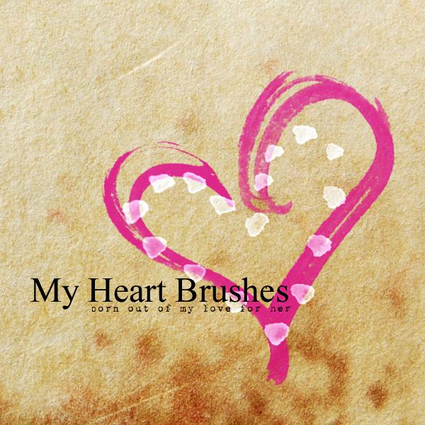 My
Heart Brushes by mcbadshoes photoshop resource collected by psd-dude.com from deviantart