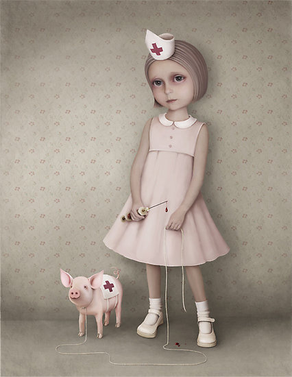 Sofia and The Little Pig Photo Manipulation