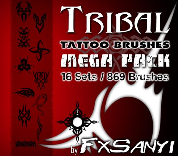 Tribal
Tattoo Brushes MegaPack by FxSanyi photoshop resource collected by psd-dude.com from deviantart