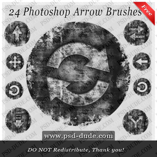 24 Arrow Photoshop Brushes by PsdDude