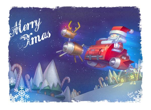 merry xmas by Vince Chui; photoshop resource collected by psd-dude.com from Behance Network