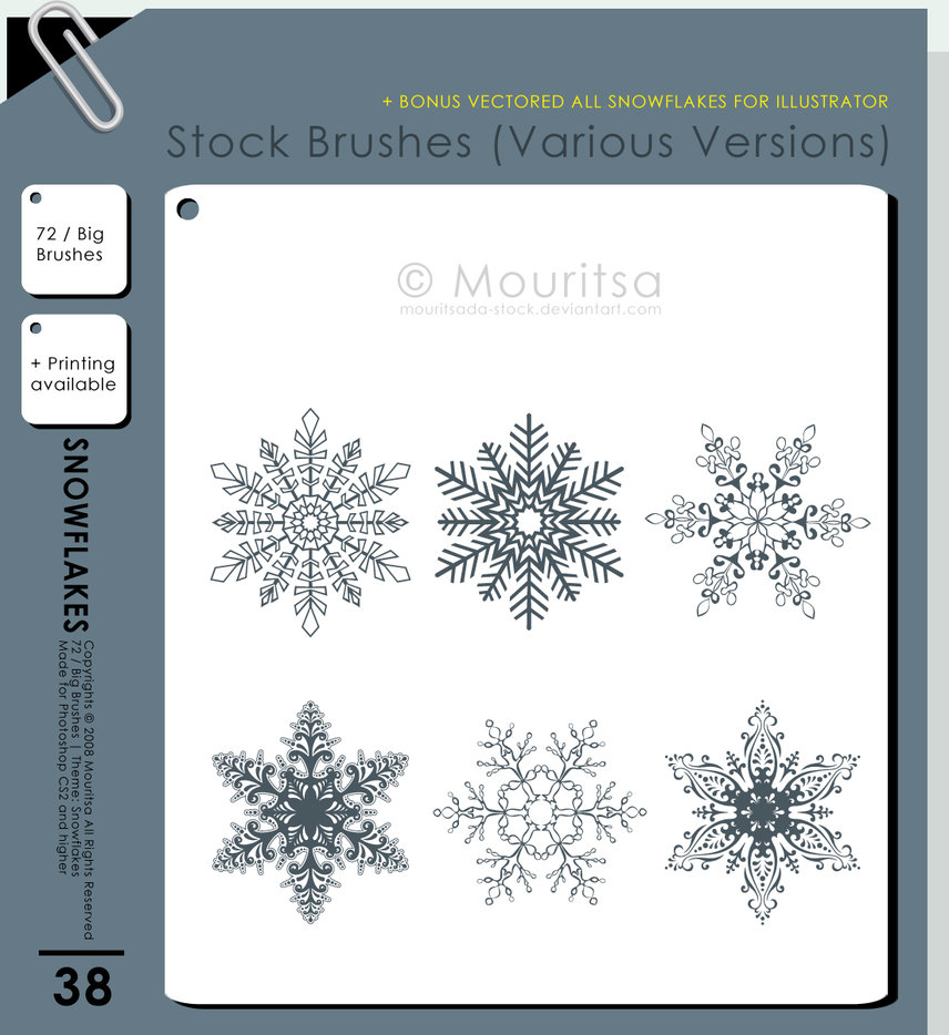 Brush
 Pack Snowflakes by MouritsaDA-Stock photoshop resource collected by psd-dude.com from deviantart