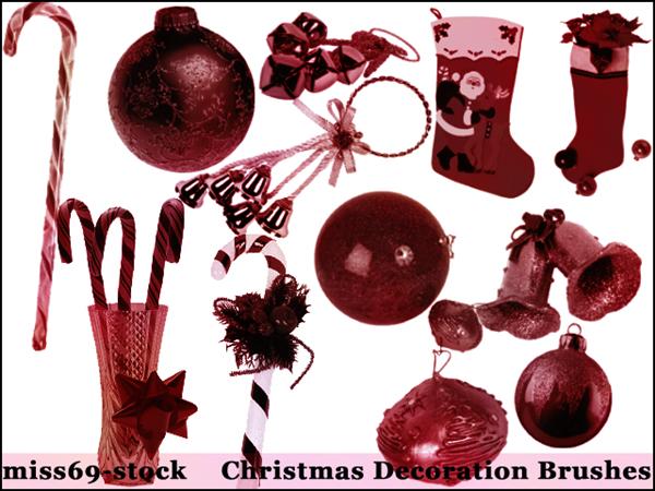 Christmas
 decoration brushes by miss69-stock photoshop resource collected by psd-dude.com from deviantart