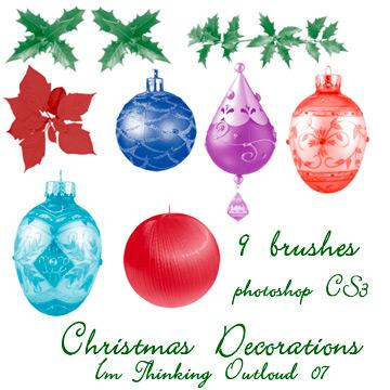 Christmas
 Decorations by imthinkingoutloud photoshop resource collected by psd-dude.com from deviantart