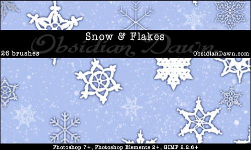 Snow
 Snowflakes Brushes by redheadstock photoshop resource collected by psd-dude.com from deviantart