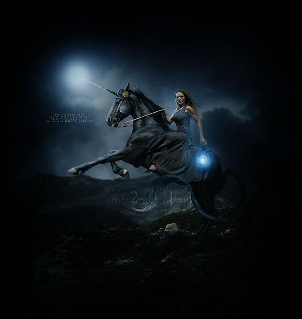 Dark War Unicorn Photoshop Manipulation