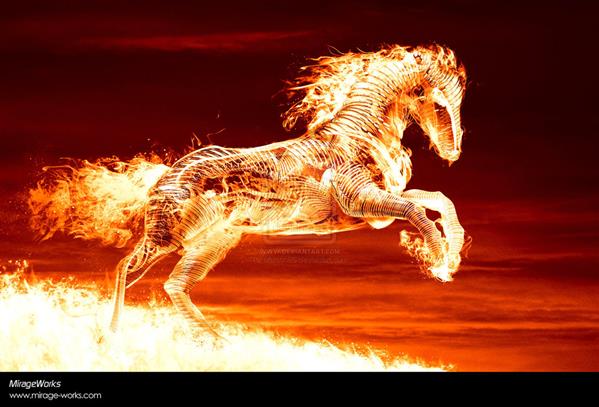 fire horse by Marcus86 photoshop resource collected by psd-dude.com from deviantart