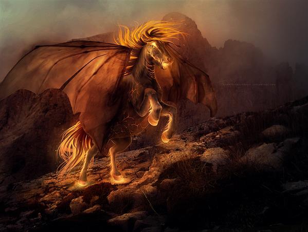 Magical Fire Horse Photo Manipulation