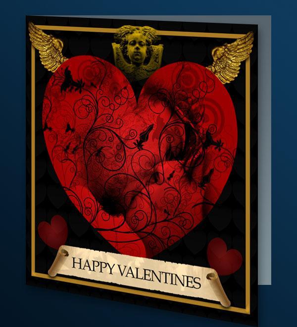 Grunge Valentines Day Card in Photoshop