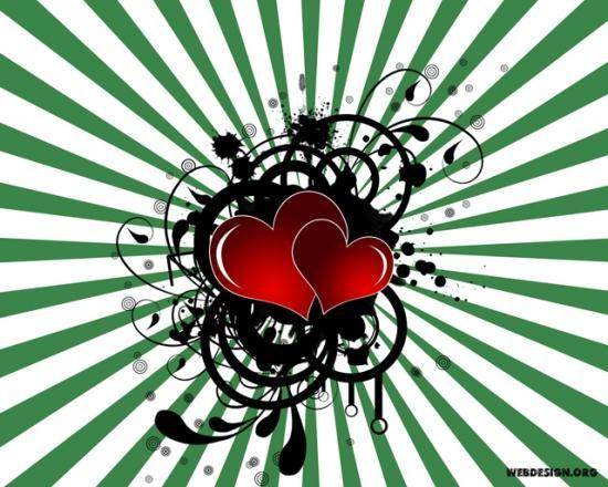 Hearts and Sunburst Background in Photoshop for Valentine Day
