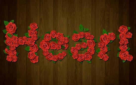 Red Roses text effect in Photoshop