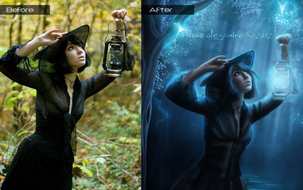 Before After The Forest of Hidden Secrets by Dana-Alesandra photoshop resource collected by psd-dude.com from deviantart