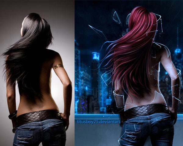 Cool City Woman Photo Manipulation