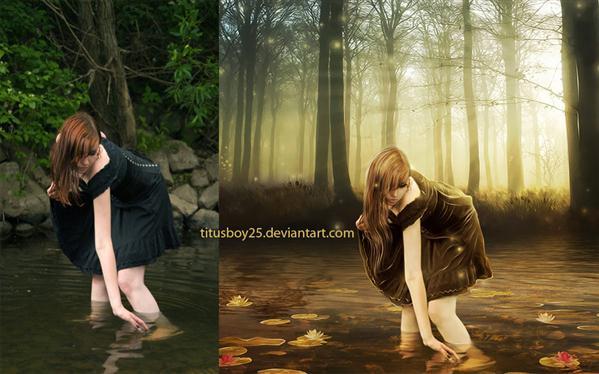 Forest Lake Fantasy Photo Manipulation