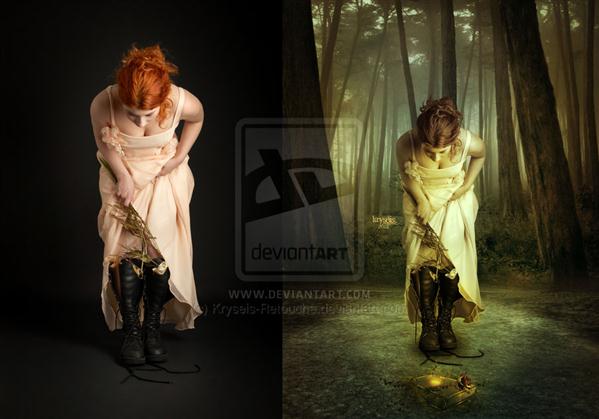 Lost Fairy Tale Before After by Kryseis-Retouche photoshop resource collected by psd-dude.com from deviantart