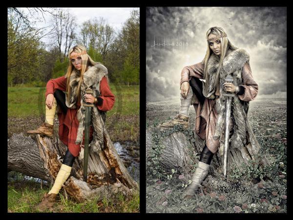 Valhalla Warrior Woman Photo Manipulation