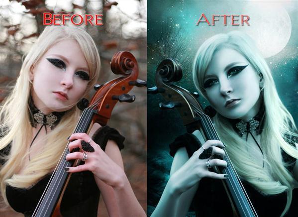 Before After Moon Photoshop Manipulation