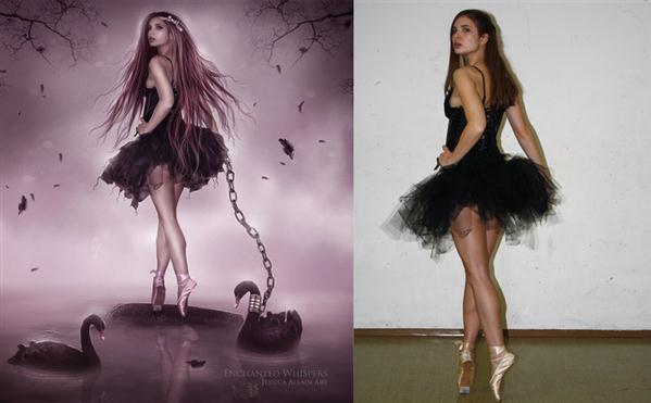 Black Swan Before and After by EnchantedWhispers photoshop resource collected by psd-dude.com from deviantart