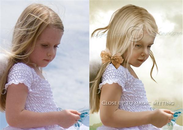 Child Retouch Painting Before After
