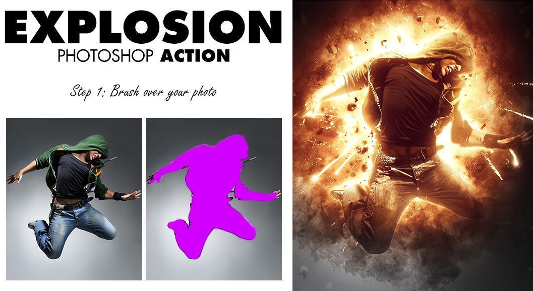Explosion Mega Fire Effect Photoshop Generator
