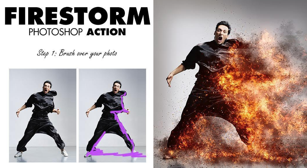 Fire Storm Photoshop Effect Action