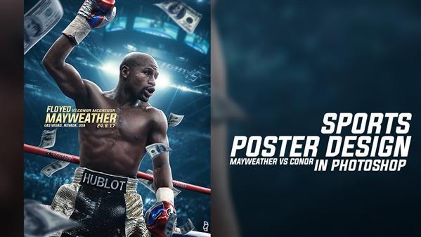 Design a Boxing Sports Poster In Photoshop Mayweather vs Conor