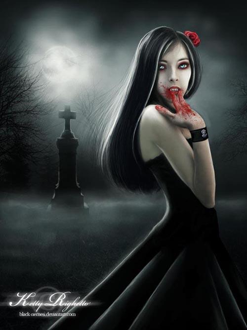 Blood Vampire Queen Photoshop Artwork