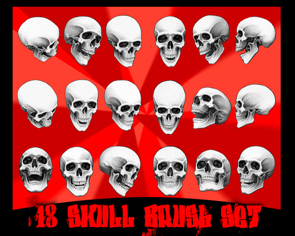 18
skull brushes by baggedtoy93 photoshop resource collected by psd-dude.com from deviantart