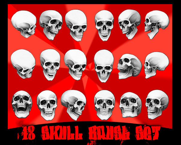 18
skull brushes by baggedtoy93 photoshop resource collected by psd-dude.com from deviantart