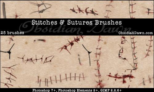 Stitches
and Sutures Brushes by redheadstock photoshop resource collected by psd-dude.com from deviantart