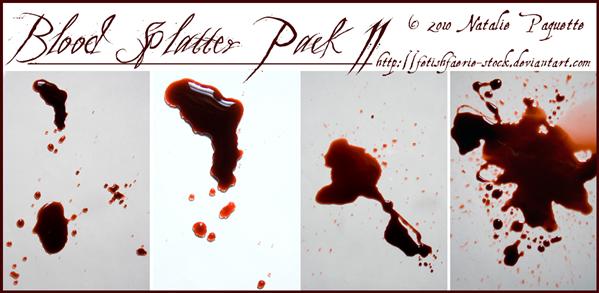 Blood Splatter Pack II by fetishfaerie-stock photoshop resource collected by psd-dude.com from deviantart
