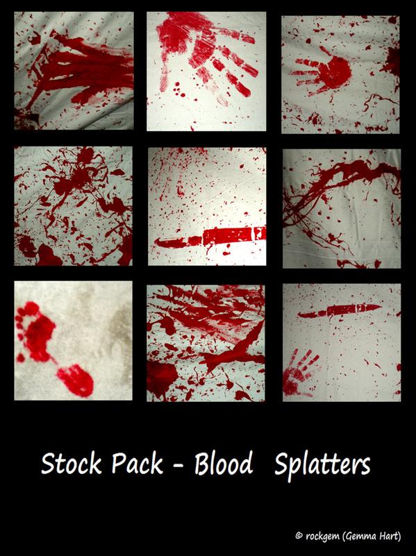 Stock Pack Bloody Splatters by rockgem photoshop resource collected by psd-dude.com from deviantart