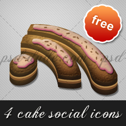 Cake Icons for Social Networking psd-dude.com Resources